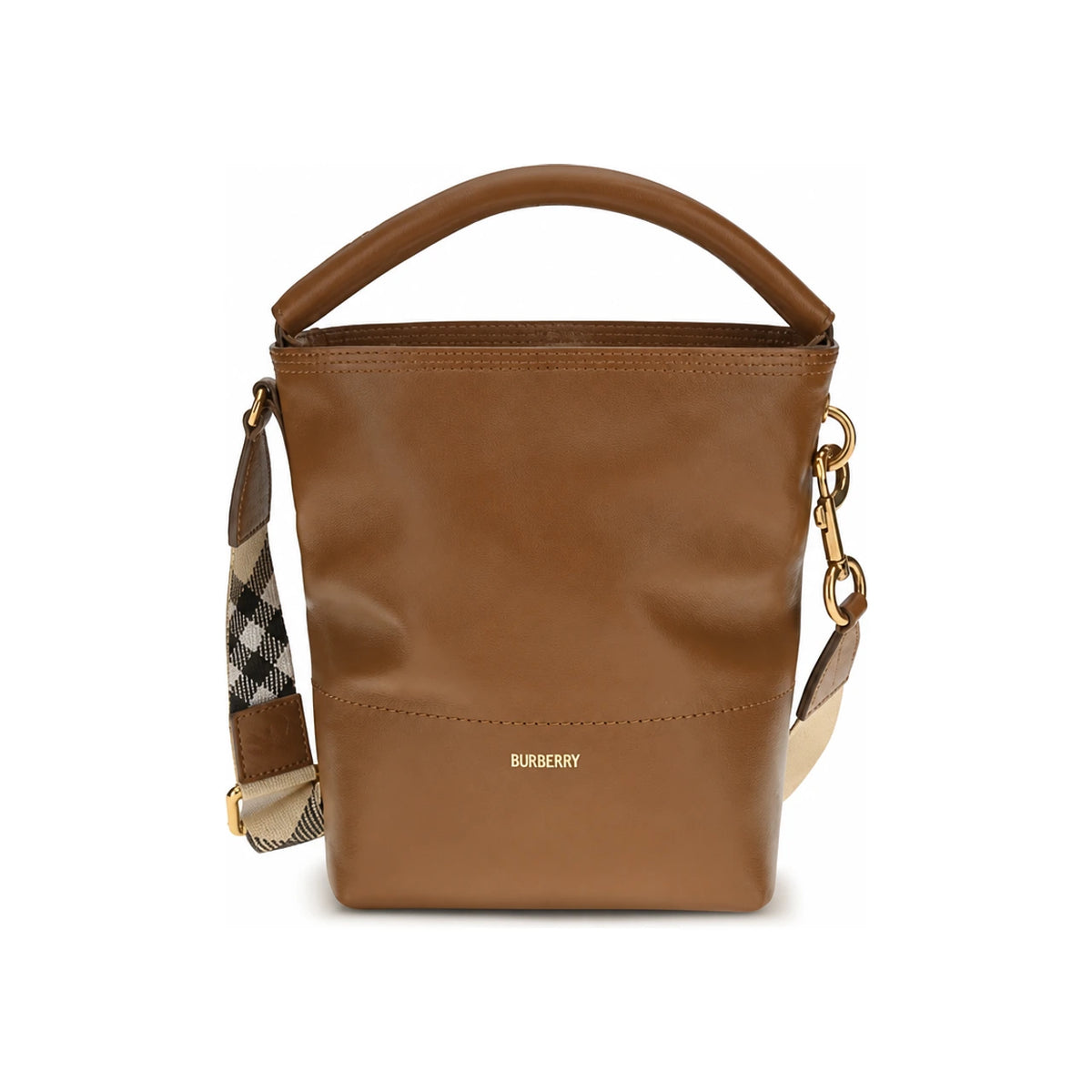 BURBERRY Leather Tote Shoulder Bag Black
