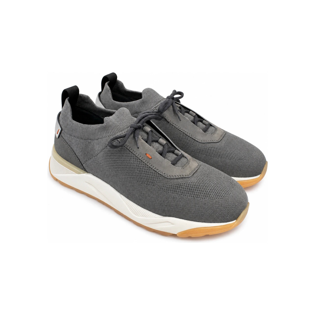 SANTONI Men’s Grey Knit Sneakers MBIO21601