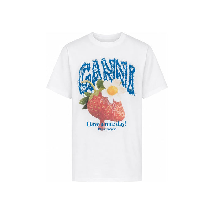 GANNI Strawberry Graphic Short Sleeve T-Shirt Women’s