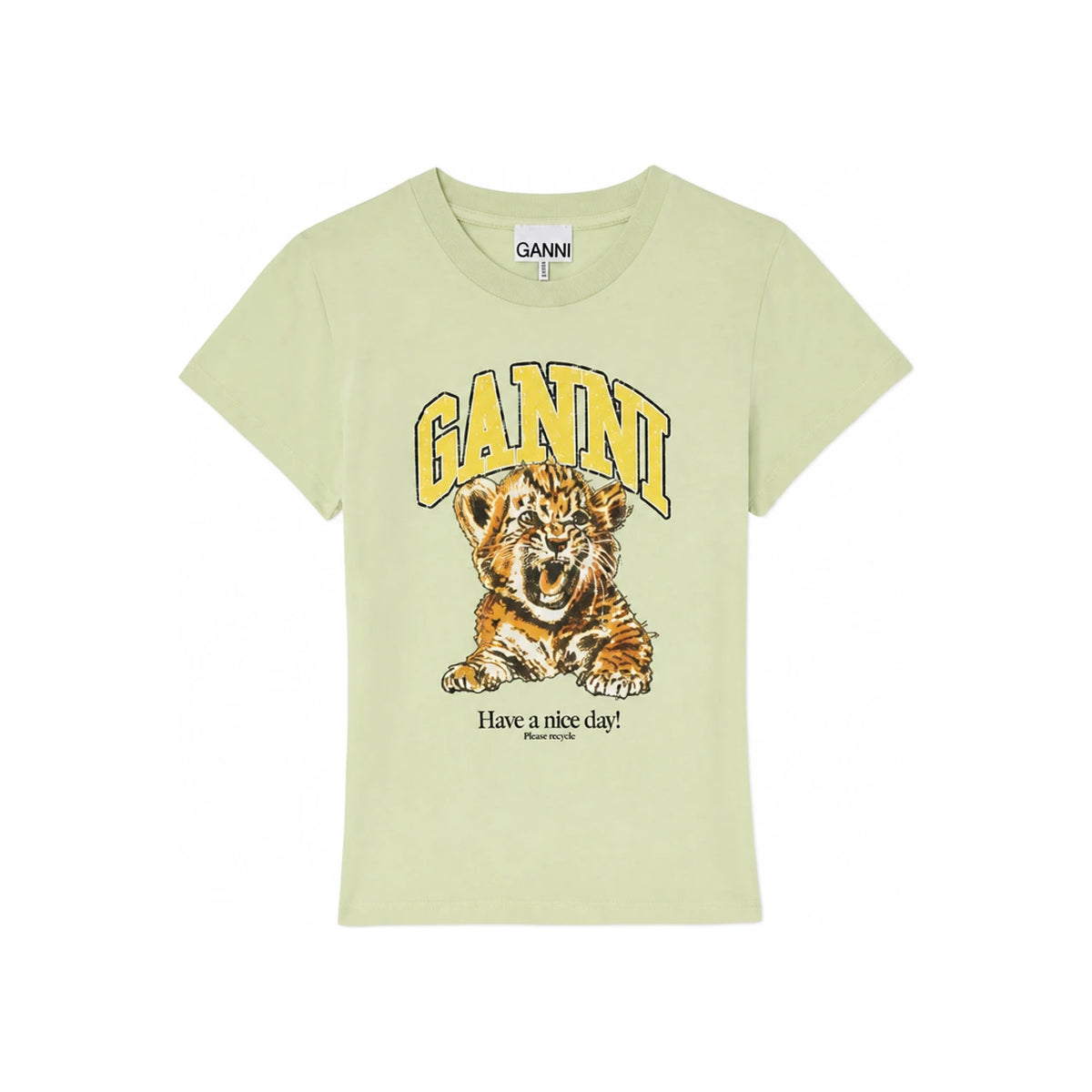 GANNI Tiger Logo Baby Fit Short Sleeve Women’s T-Shirt A1050249 ZZ7