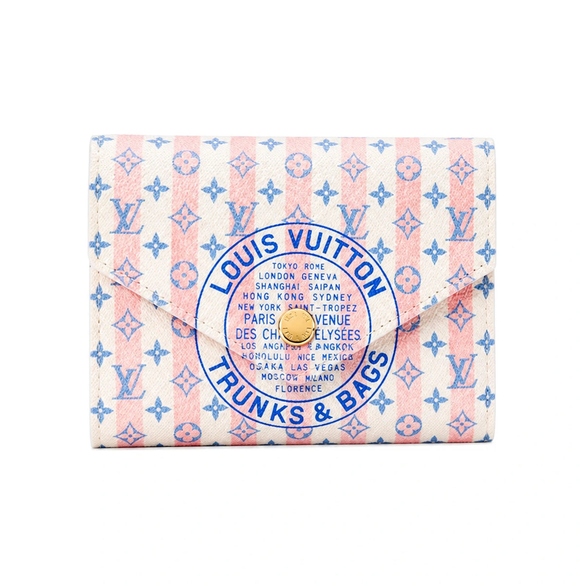 Louis Vuitton Victorine Wallet LV Stamp Blue Compact Wallet M29461