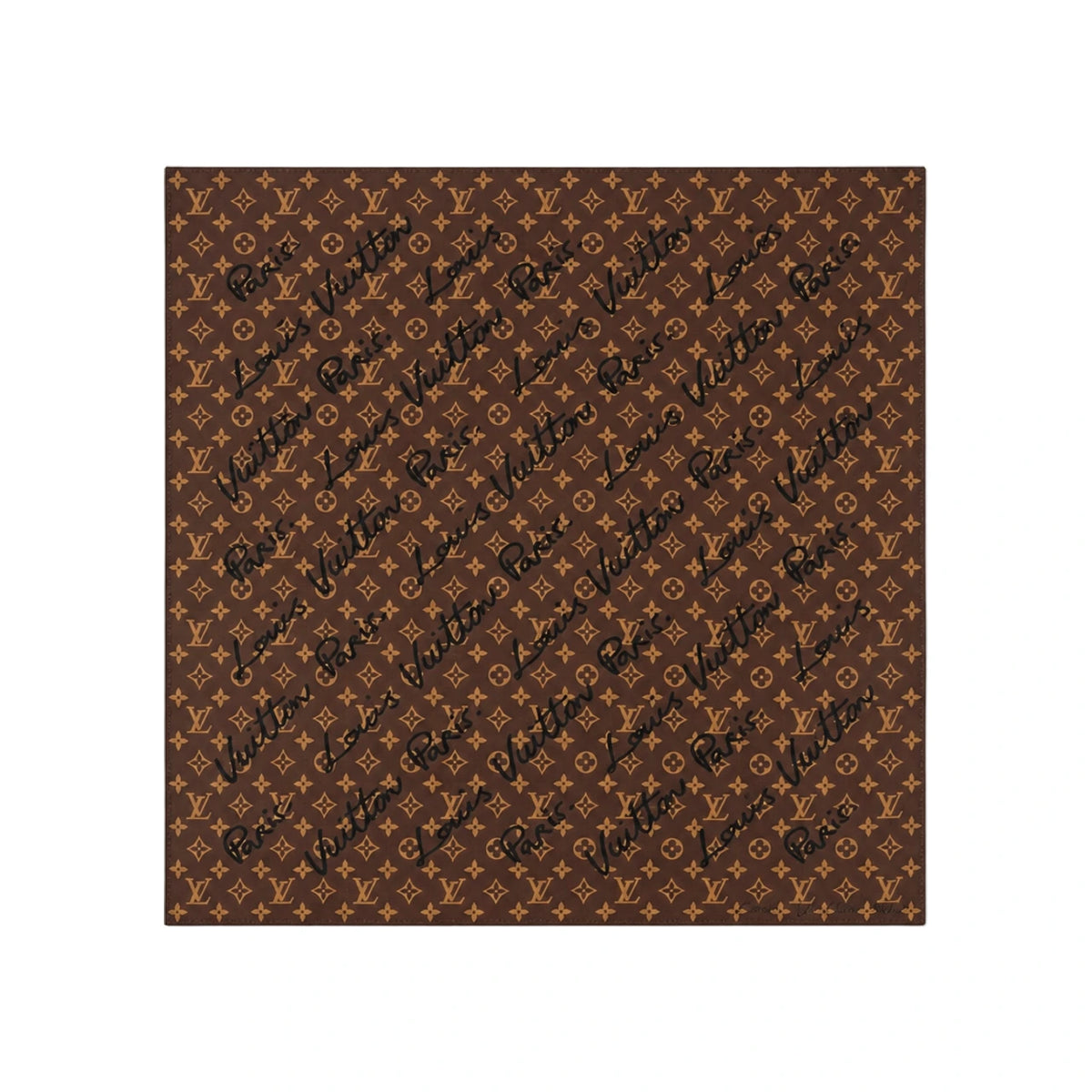 Louis Vuitton LV Script Square 70 Scarf Black M97944