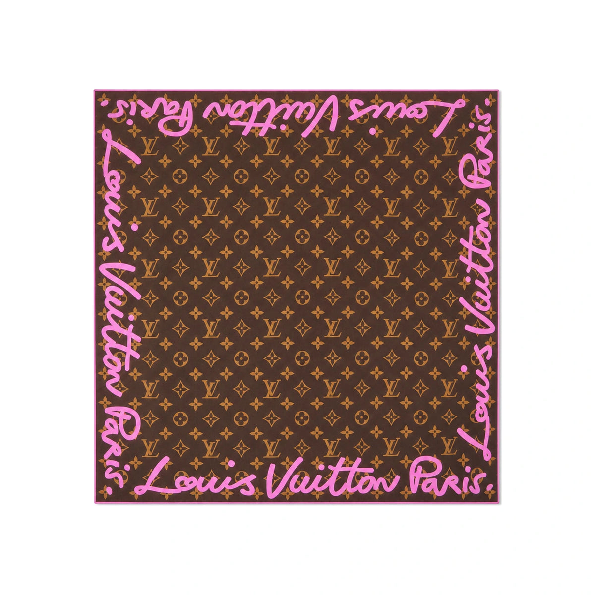 Louis Vuitton Pink LV Script Square 55 Scarf M97940