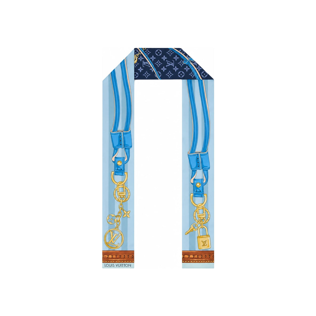 Louis Vuitton Strap and Trunk Bandana Scarf Denim Blue M98325