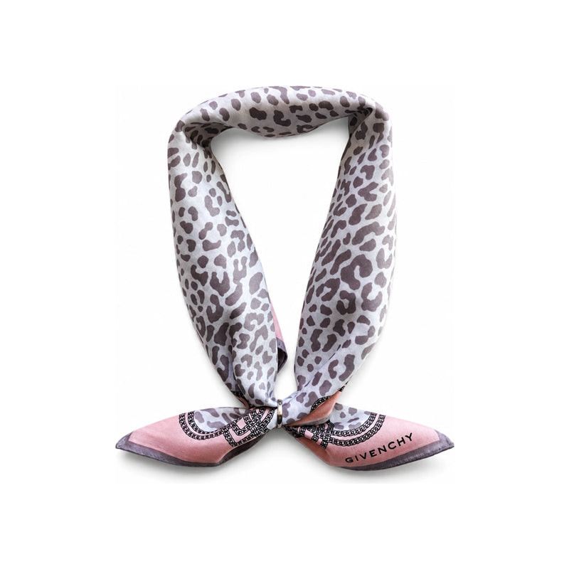 GIVENCHY Leopard Heart Chain Petite Scarf Handkerchief