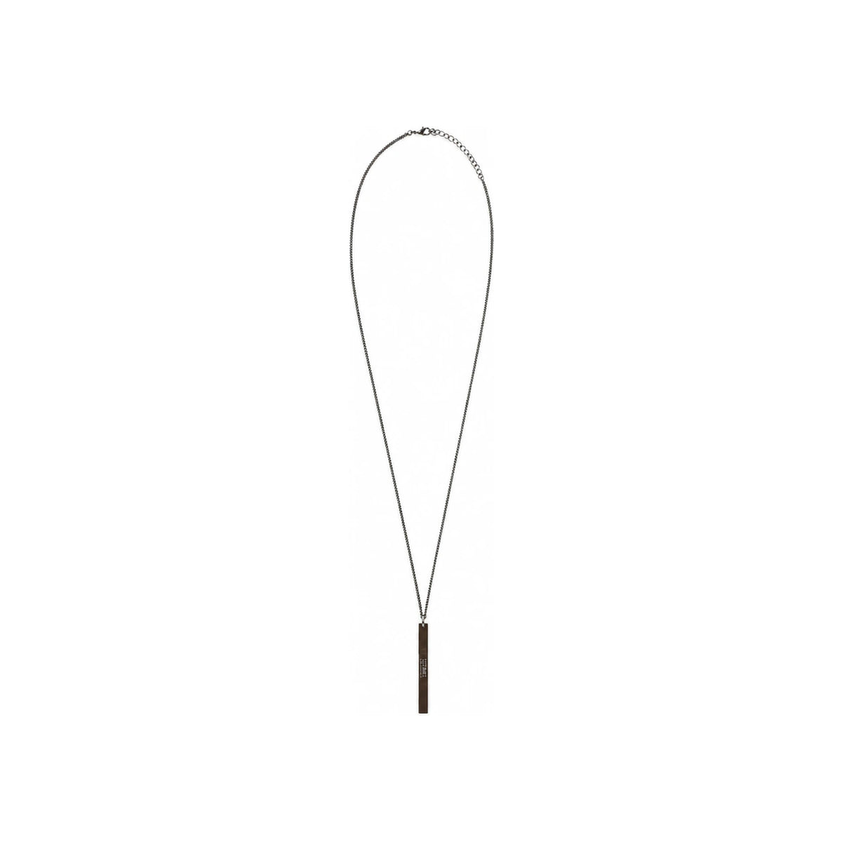 MM6 Number Logo Bar Pendant Necklace Silver-Tone Unisex Jewelry