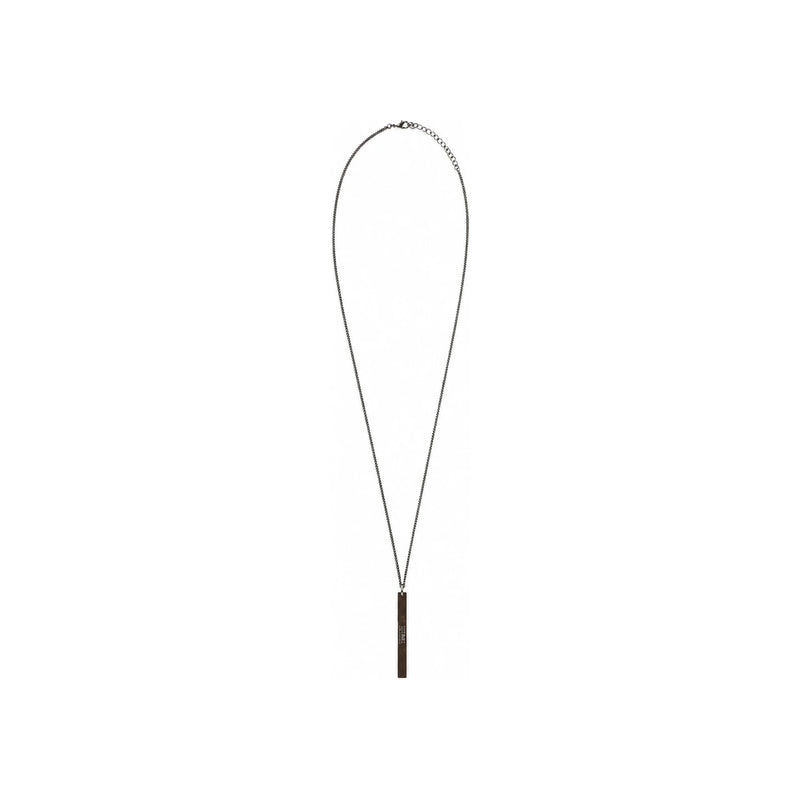 MM6 Number Logo Bar Pendant Necklace Silver-Tone Unisex Jewelry