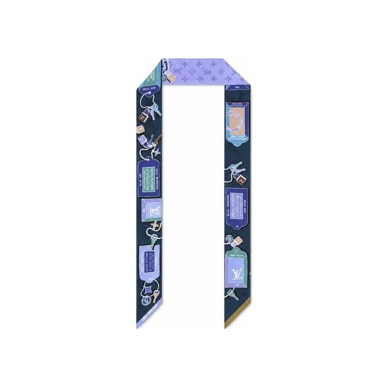 Louis Vuitton Denim Blue Tag and Go BB Bandana Scarf M98073