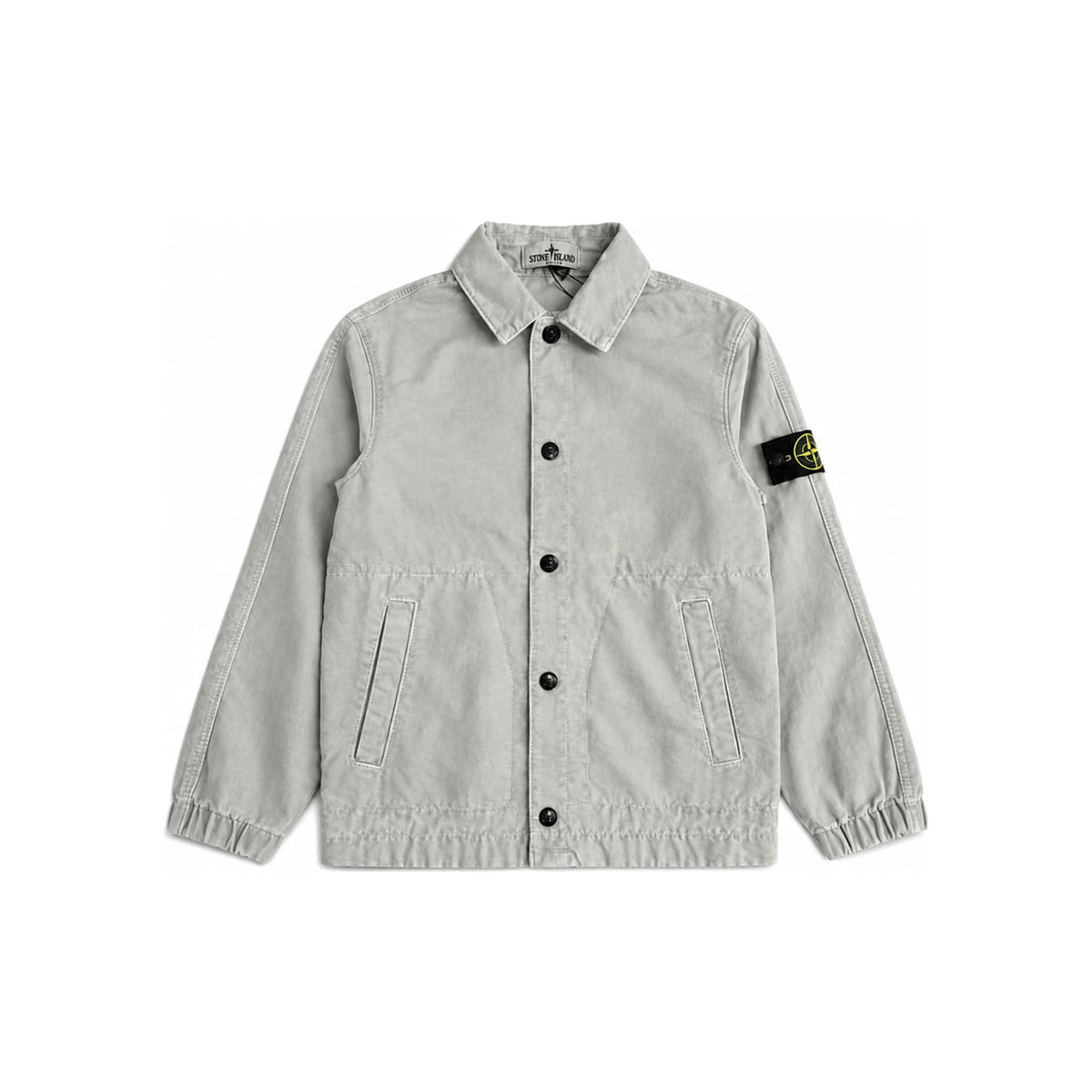 STONE ISLAND Kids Women Patch Logo Work Jacket Pearl Gray 4100010 S0104 V0161