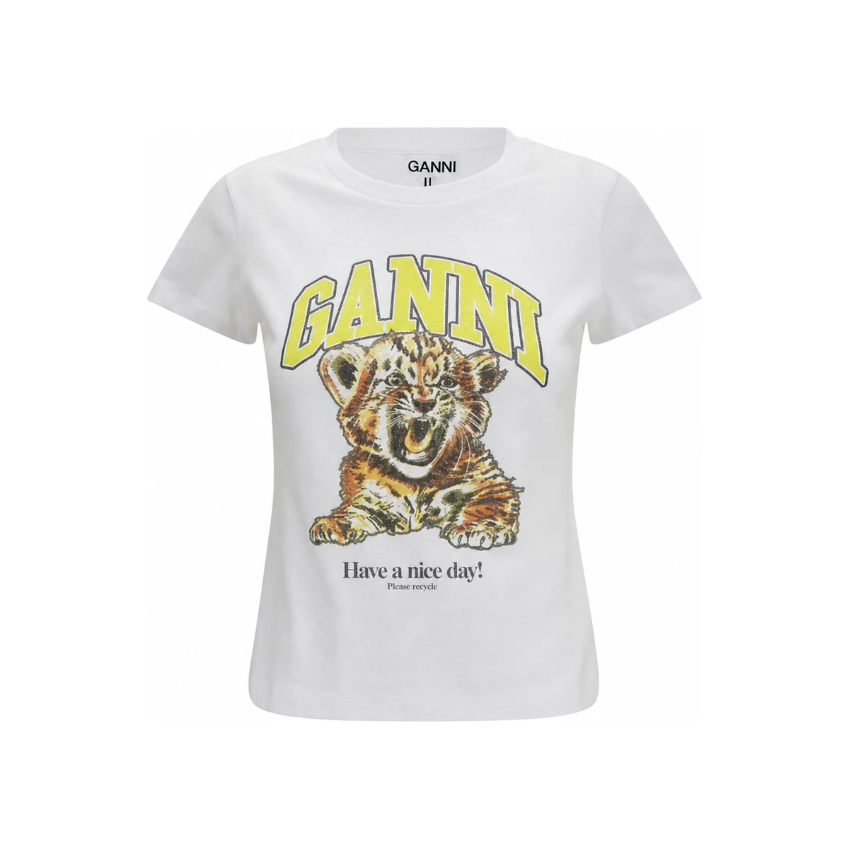 GANNI Tiger Logo Baby Fit Short Sleeve T-Shirt for Women A1050258 151