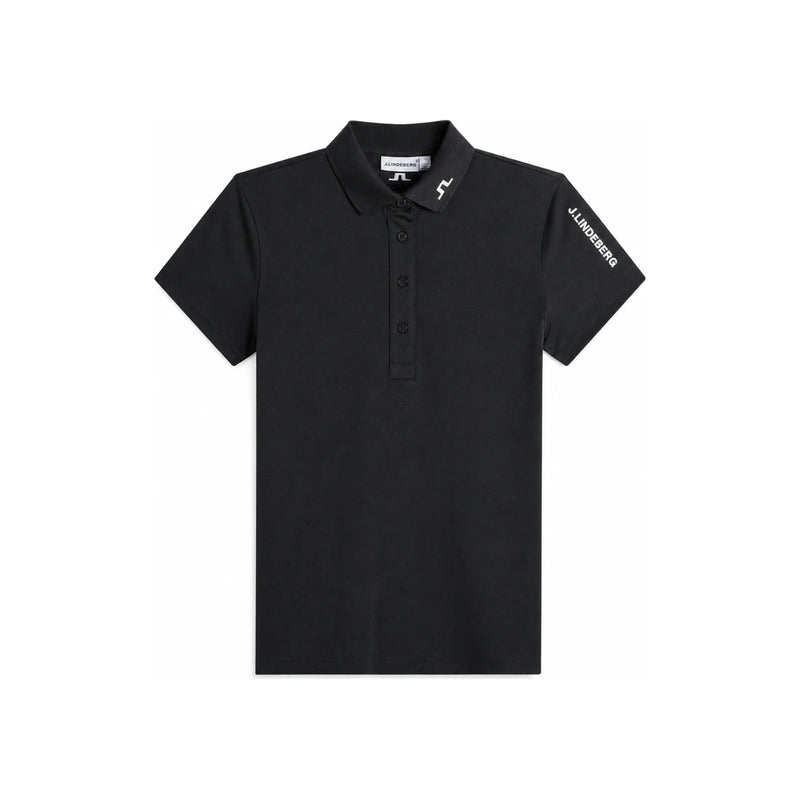 J LINDEBERG Women’s Tour Tech Polo Short Sleeve Golf T-Shirt Black