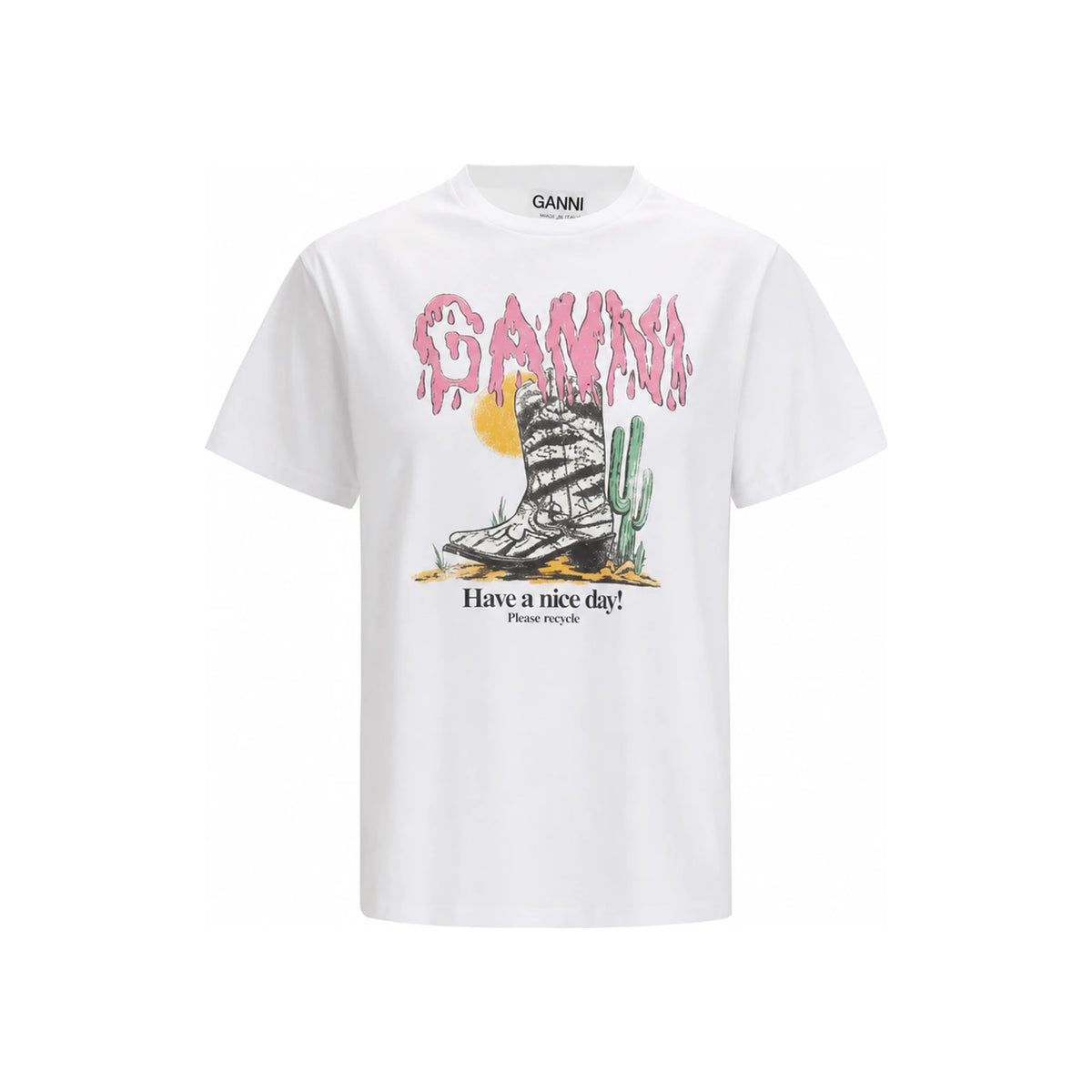 GANNI Boots Logo Short Sleeve Women’s T-Shirt