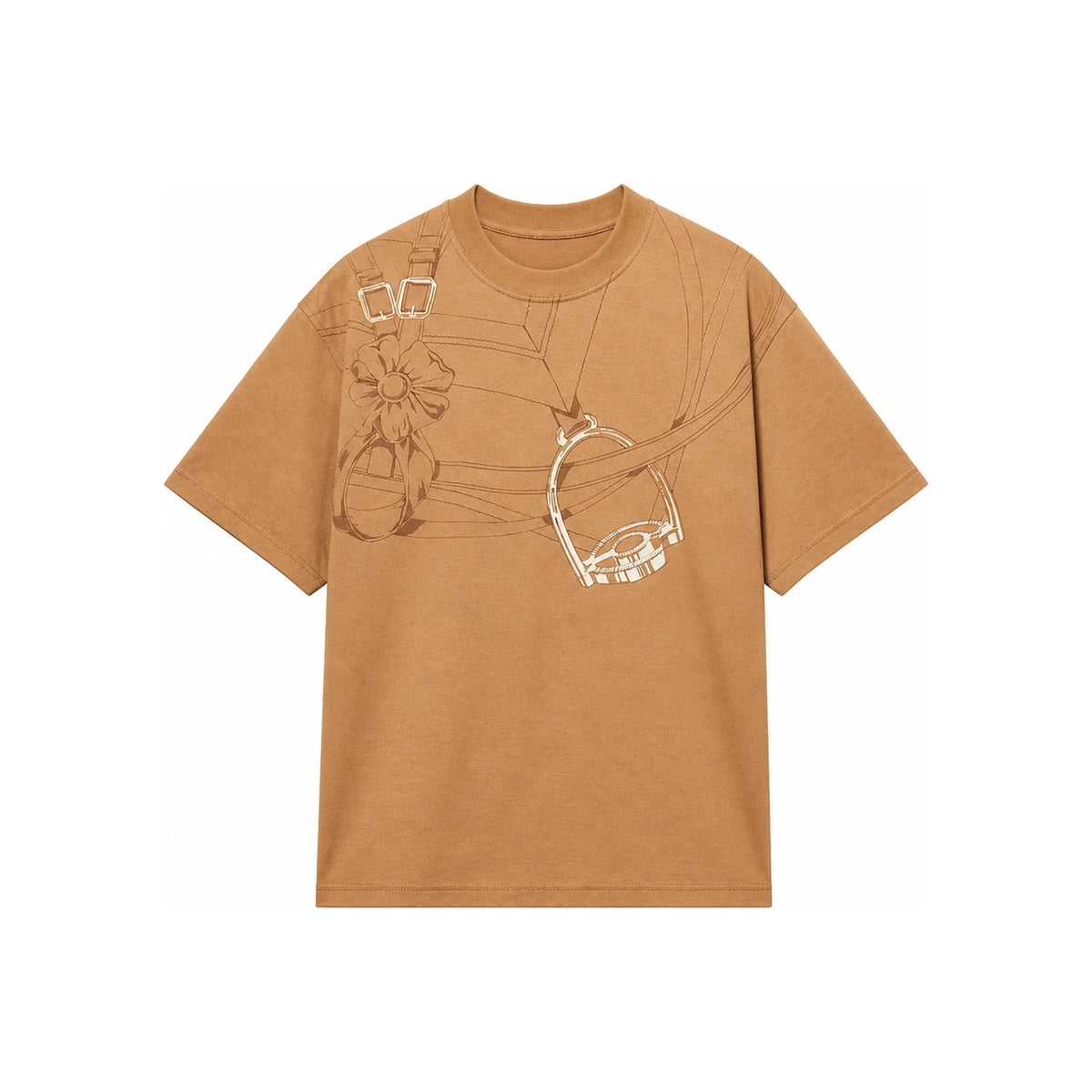 HERMES Grand Manege Maxi Short-Sleeve T-Shirt Size 40