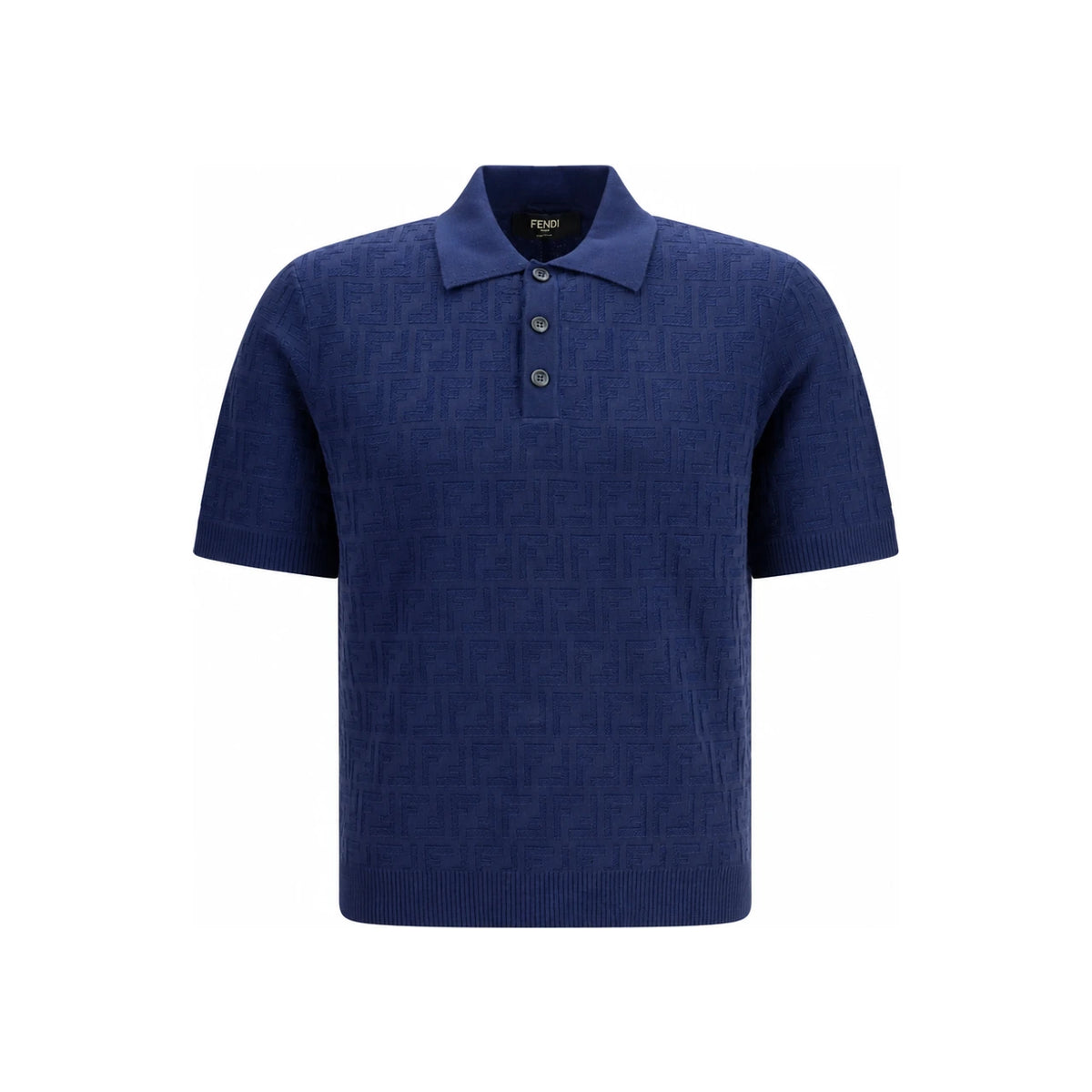 FENDI FF Short Sleeve Knit Polo T-Shirt