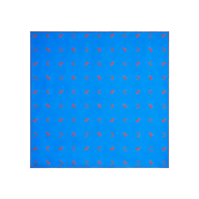 CELINE Square Silk Twill Scarf Blue Red 2AW902R92 29BR