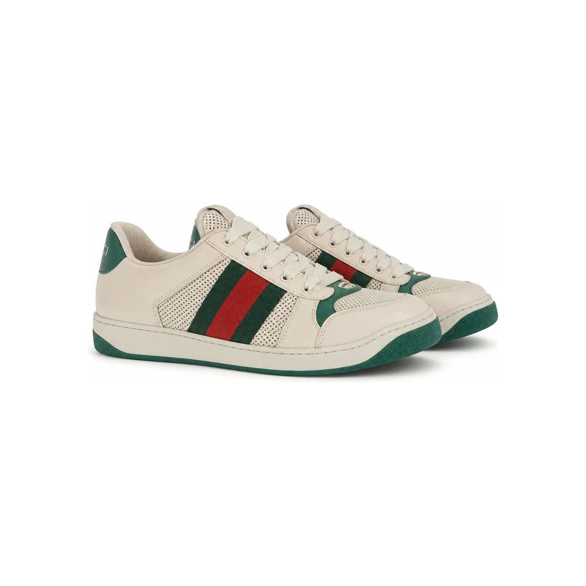 GUCCI Leather Low Top Sneakers White Men’s