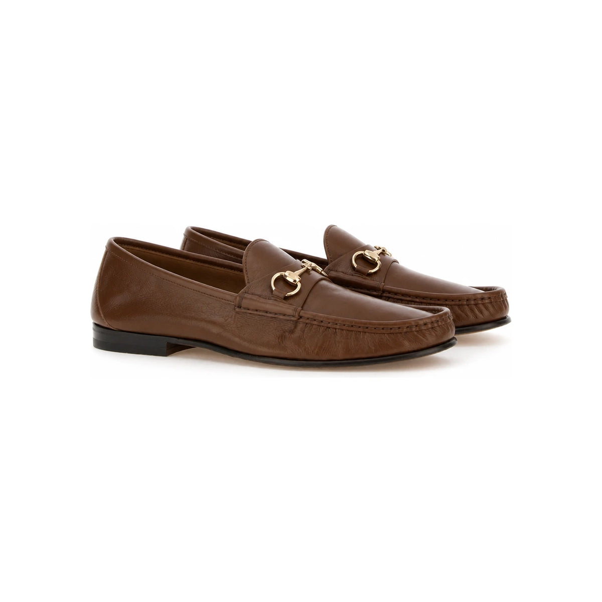 GUCCI Brown Leather Loafers Men’s Dress Shoes