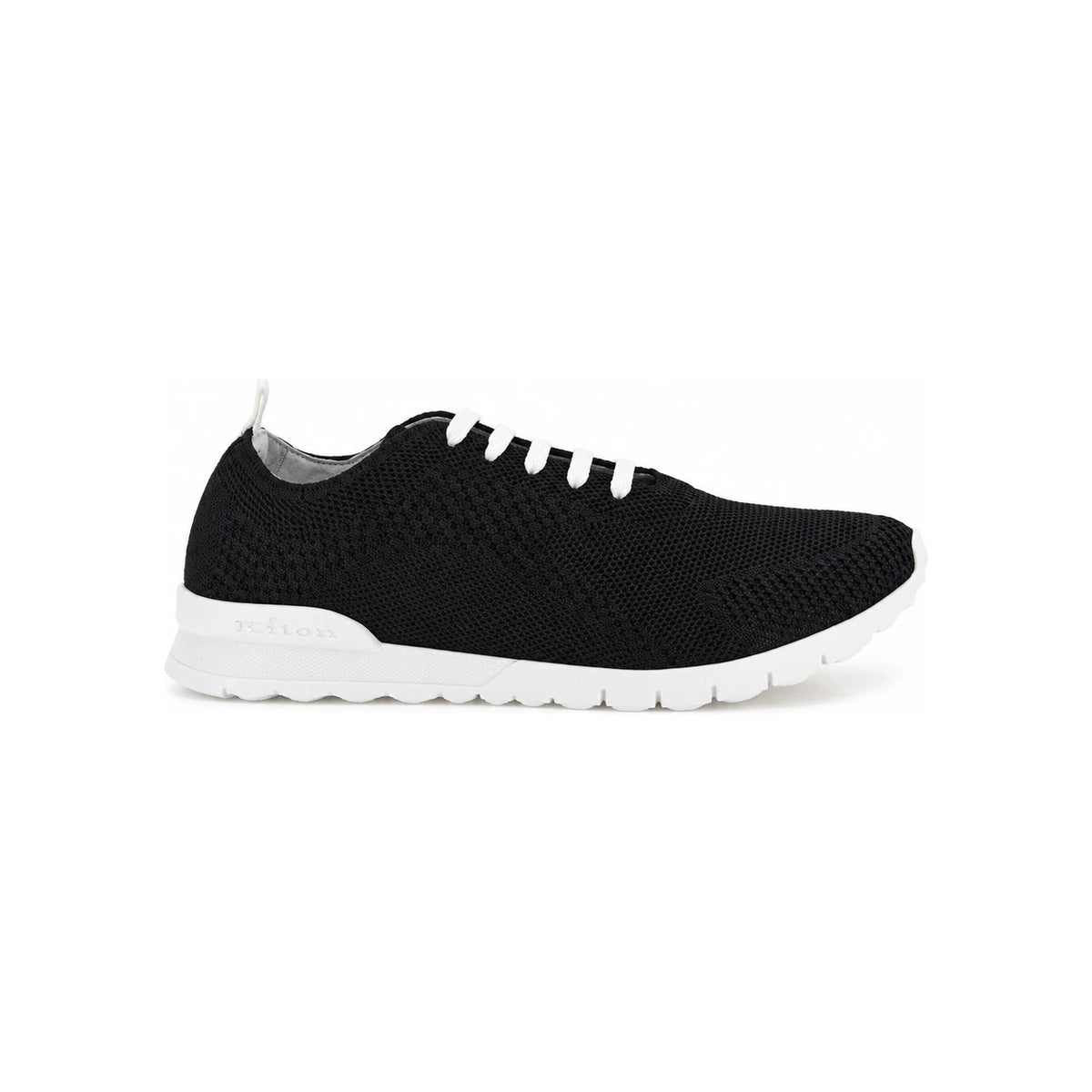 Kiton Knit Fit Running Sneakers for Men USSFITSN 0080 9030 BLACK DOM