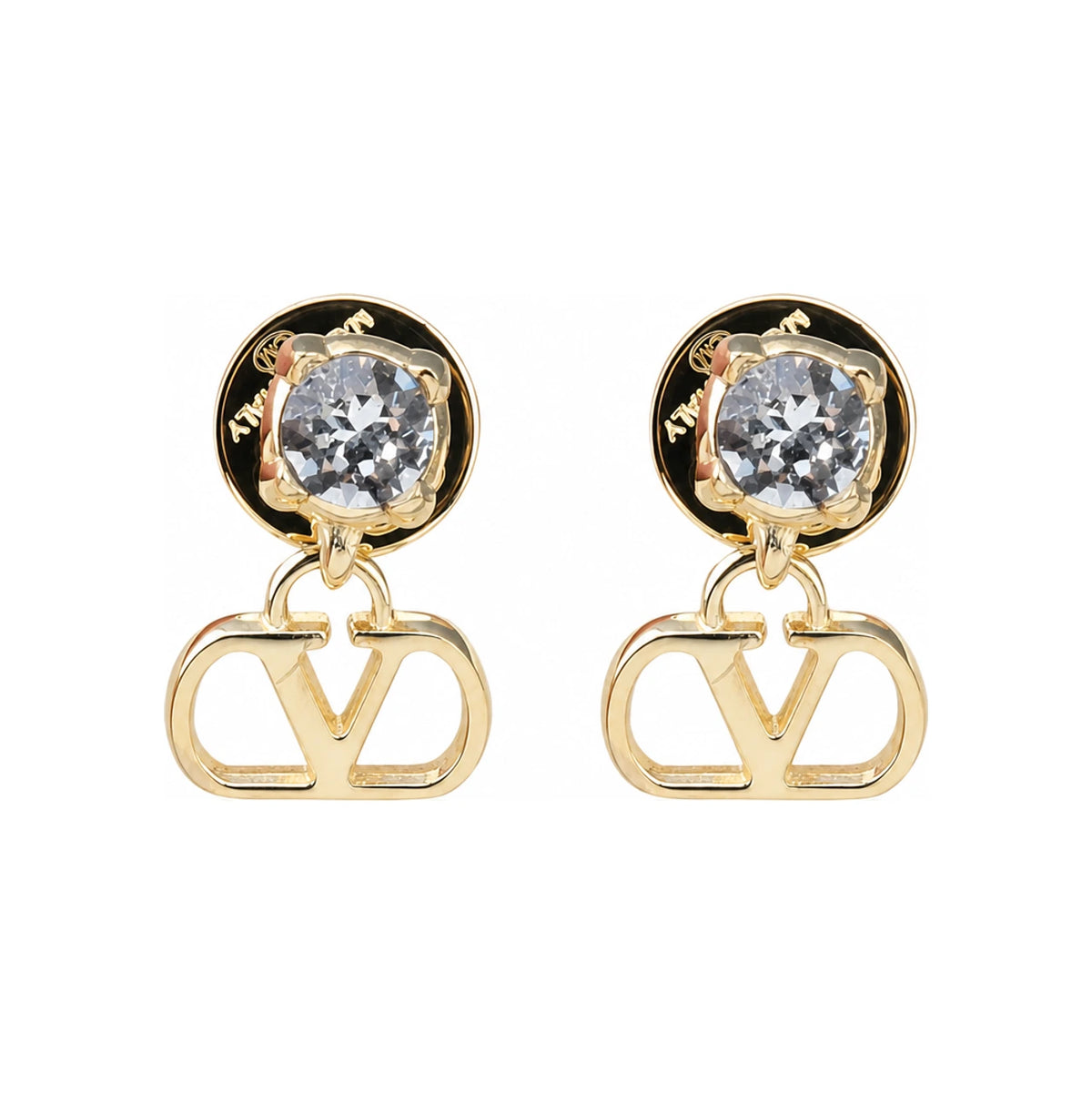 VALENTINO Garavani V-Logo Crystal Drop Earrings