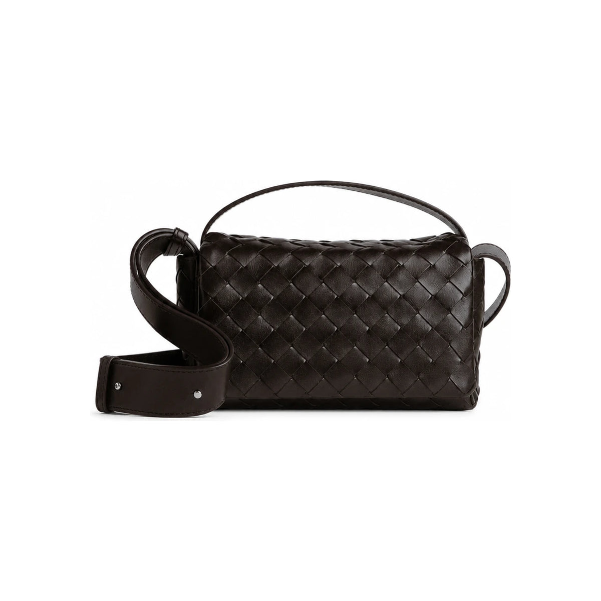 Bottega Veneta Intrecciato Leather Crossbody Bag Brown Unisex