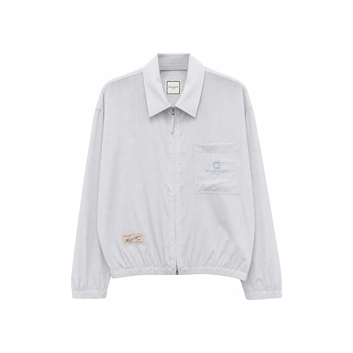 WOOYOUNGMI Logo Stripe Zip-Up Long Sleeve Shirt W261SH17 846L