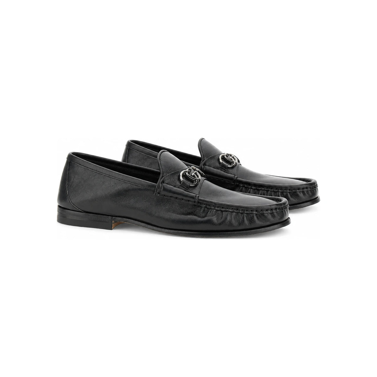 GUCCI Black Leather Loafers Men’s Classic Dress Shoes