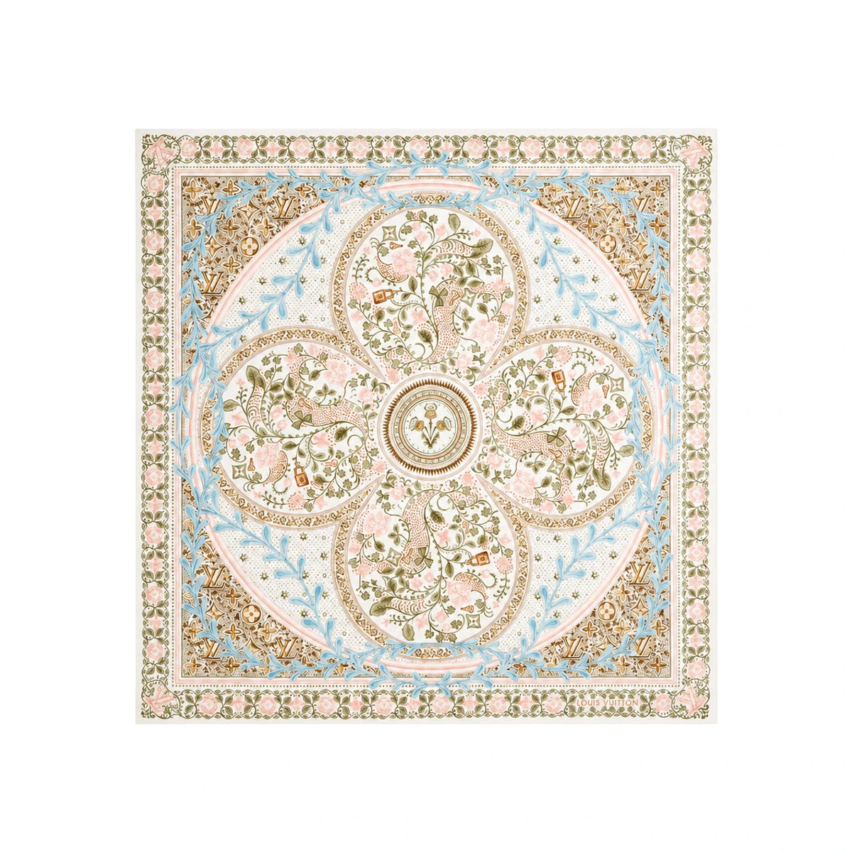 Louis Vuitton Summer Garden Square 90 Beige Scarf M98390