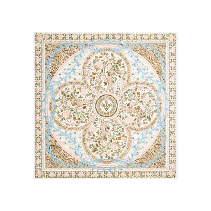 Louis Vuitton Summer Garden Square 90 Beige Scarf M98390