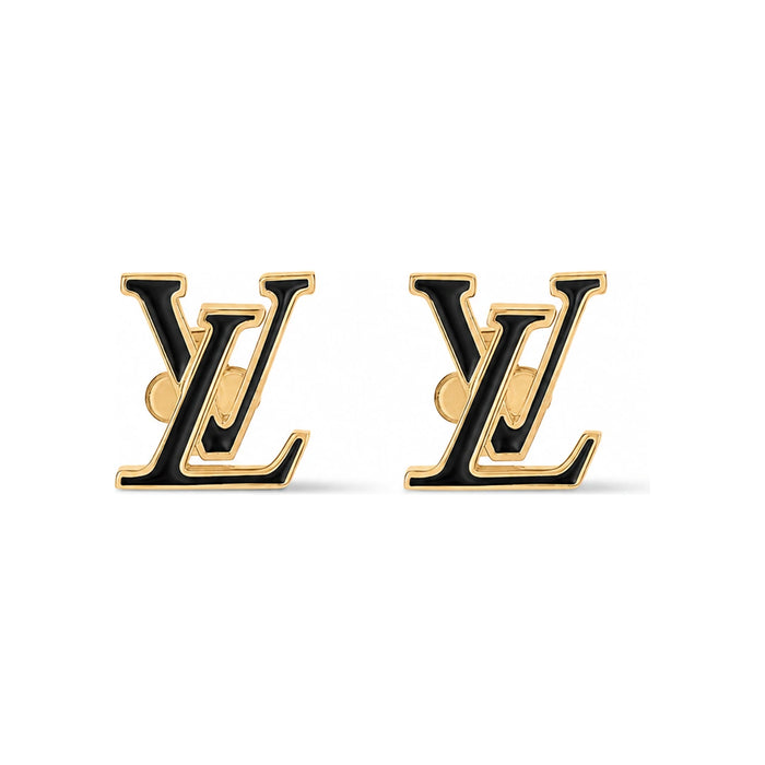 Louis Vuitton LV Iconic Enamel Earrings Gold-Tone Studs M04444