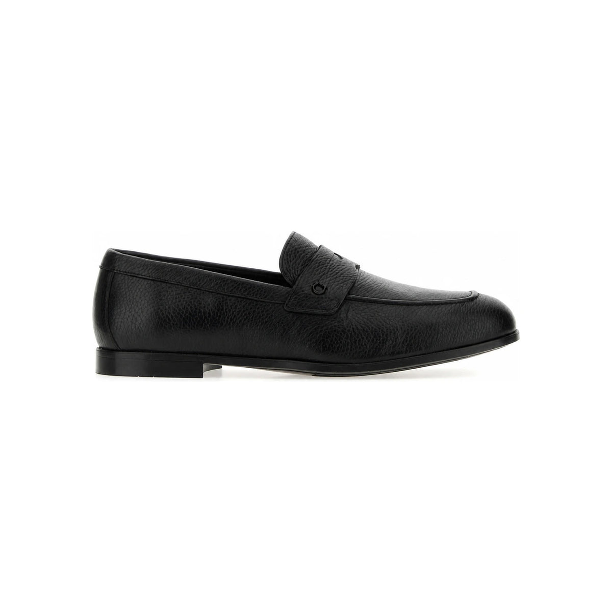 Ferragamo Black Leather Penny Loafers Men’s Dress Shoes 02A723 791719 BLACK DOM