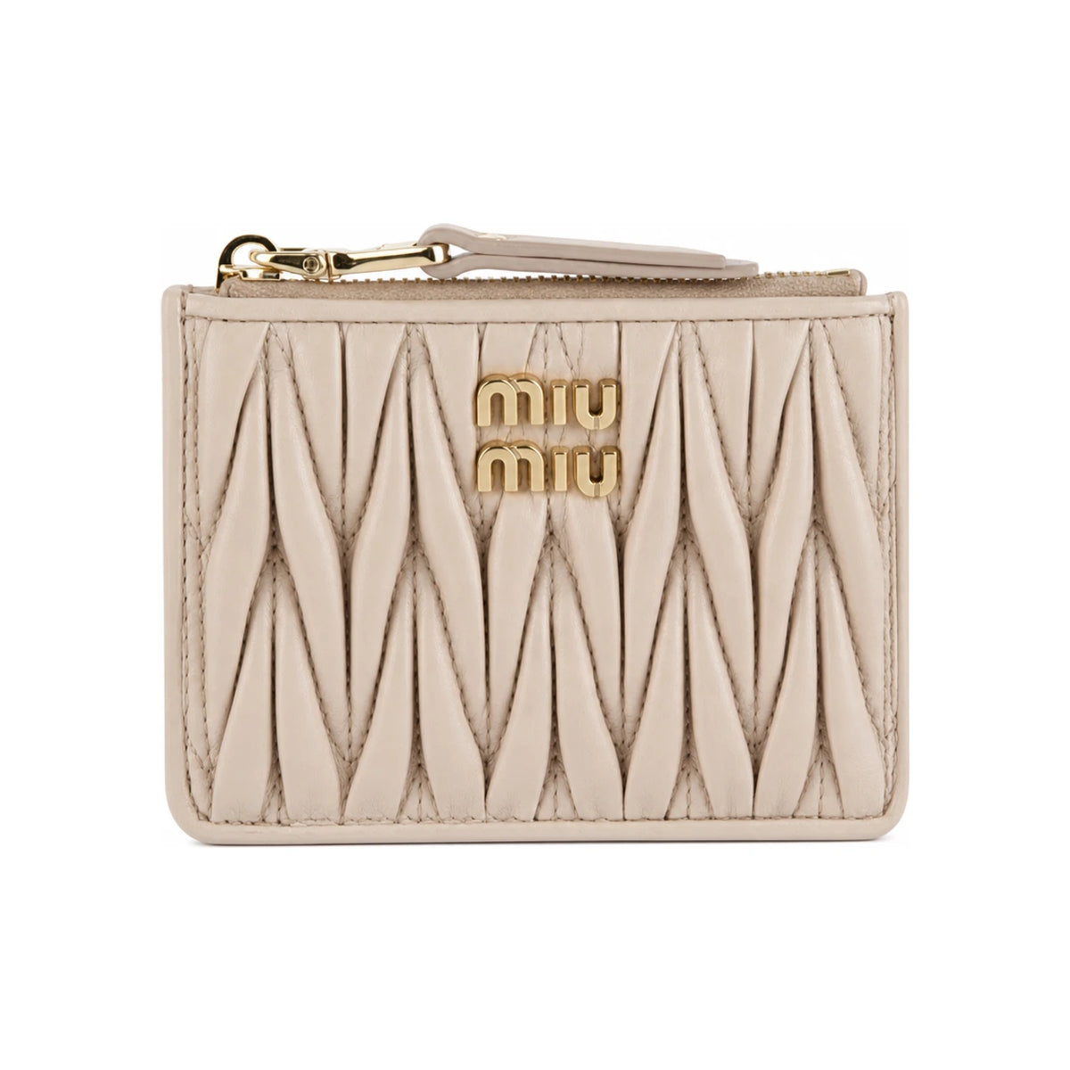 Miu Miu Matelassé Nappa Leather Card Holder Pink