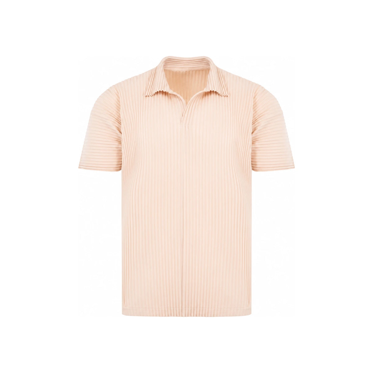 Issey Miyake Men’s Pleated Short Sleeve Polo T-Shirt HP66JM13225