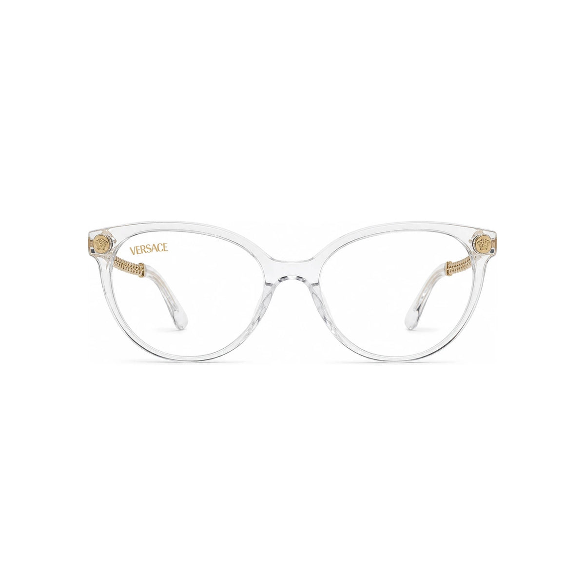 Versace Chain Temple Round Acetate Eyeglasses Unisex VE3353 148