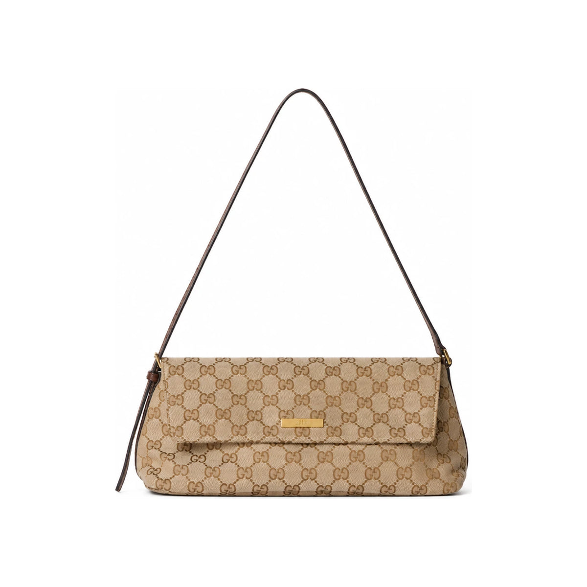 GUCCI Madison Medium Shoulder Bag Beige Leather