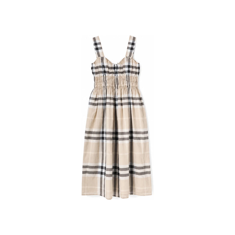 BURBERRY Delilah Check Sleeveless Midi Dress 80994111