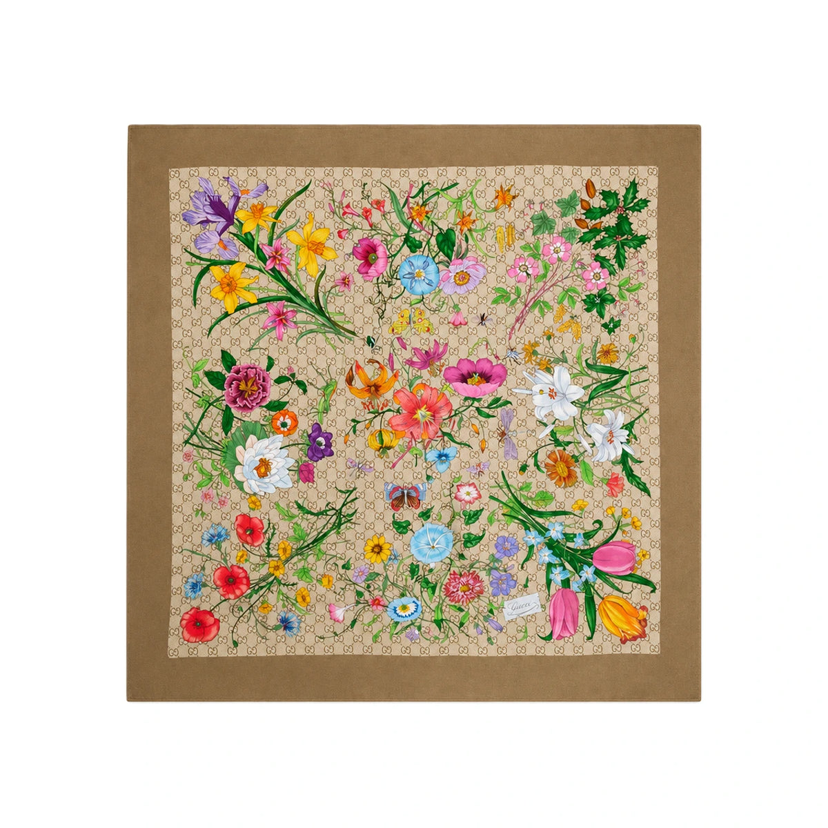 GUCCI Print GG Silk Twill Carré Scarf