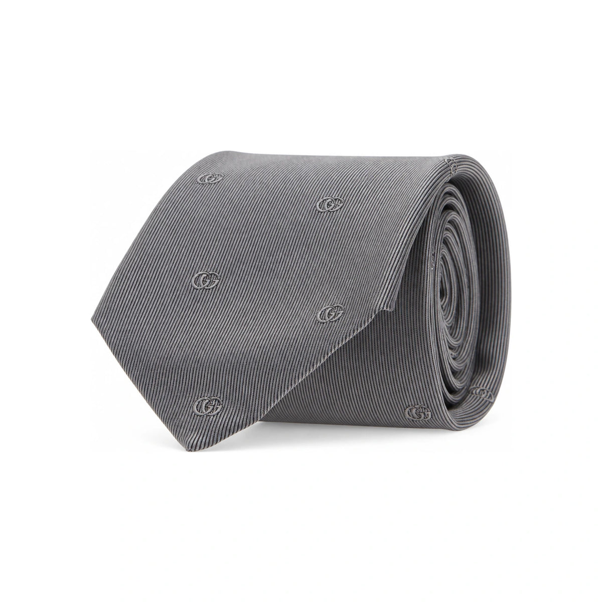GUCCI Double G Silk Tie Black Men's Accessory