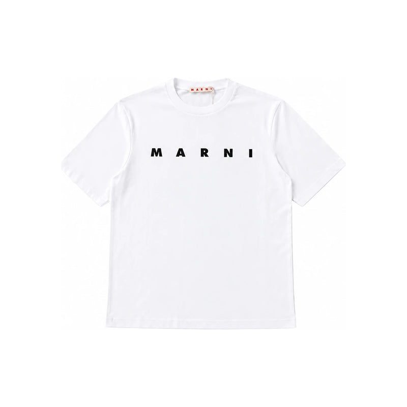 Marni Kids Women Logo Print Short Sleeve T-Shirt White M01601 M00RF 0M100
