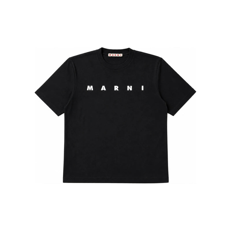 Marni Kids Women Logo Print Short Sleeve T-Shirt Black M01601 M00RF 0M900