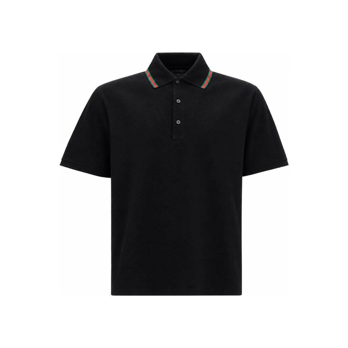 GUCCI Cotton Piqué Polo Shirt Black Men’s Tee