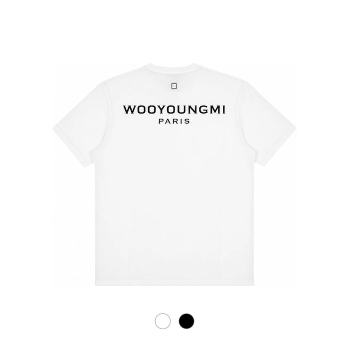 WOOYOUNGMI Cotton Back Logo T-Shirt Black White