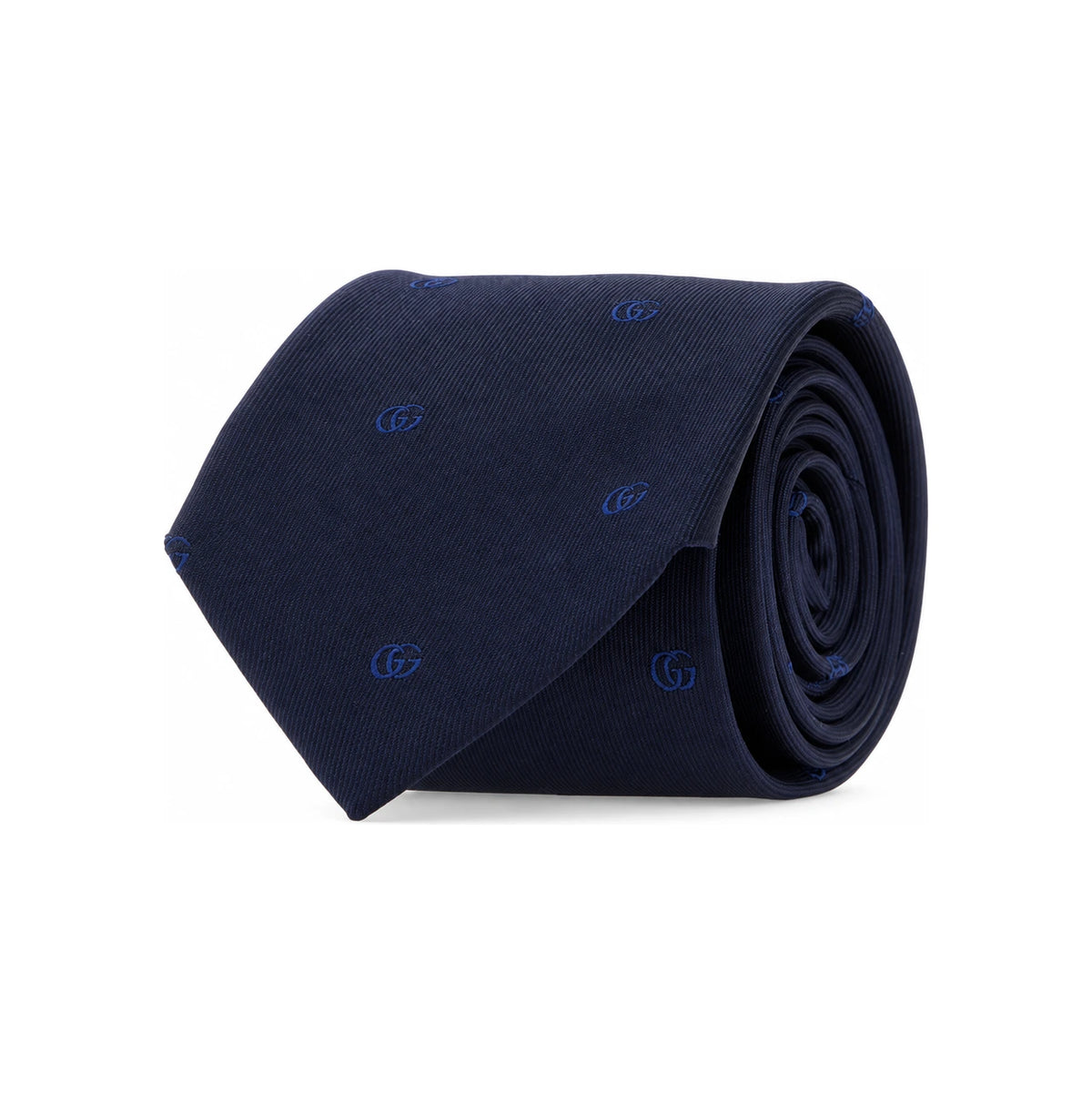 GUCCI Double G Silk Tie Navy Men’s Accessory