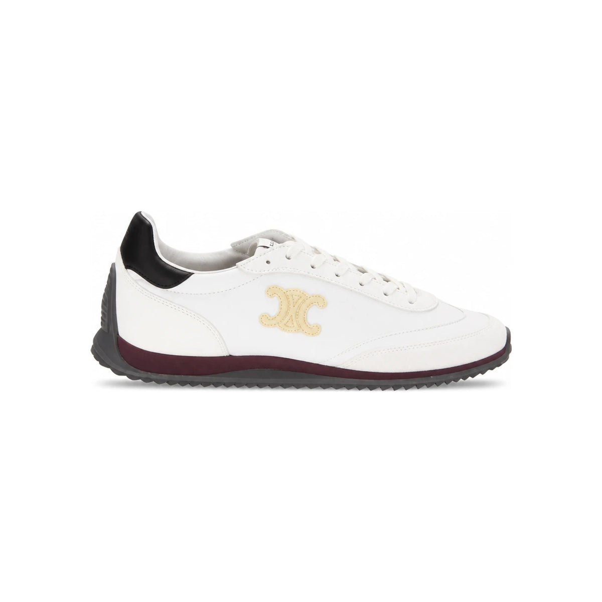 CELINE Nylon Suede Calfskin Racer Sneakers Optic White Light Pur 364365257C GML7