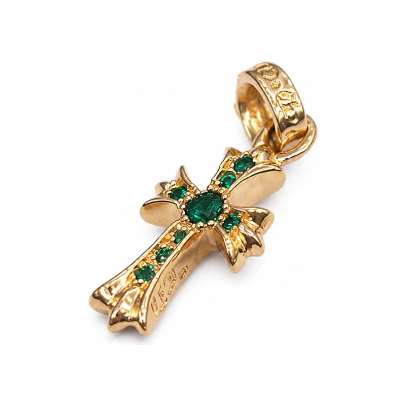 Chrome Hearts 22K Baby Fat Emerald Pendant Necklace Unisex