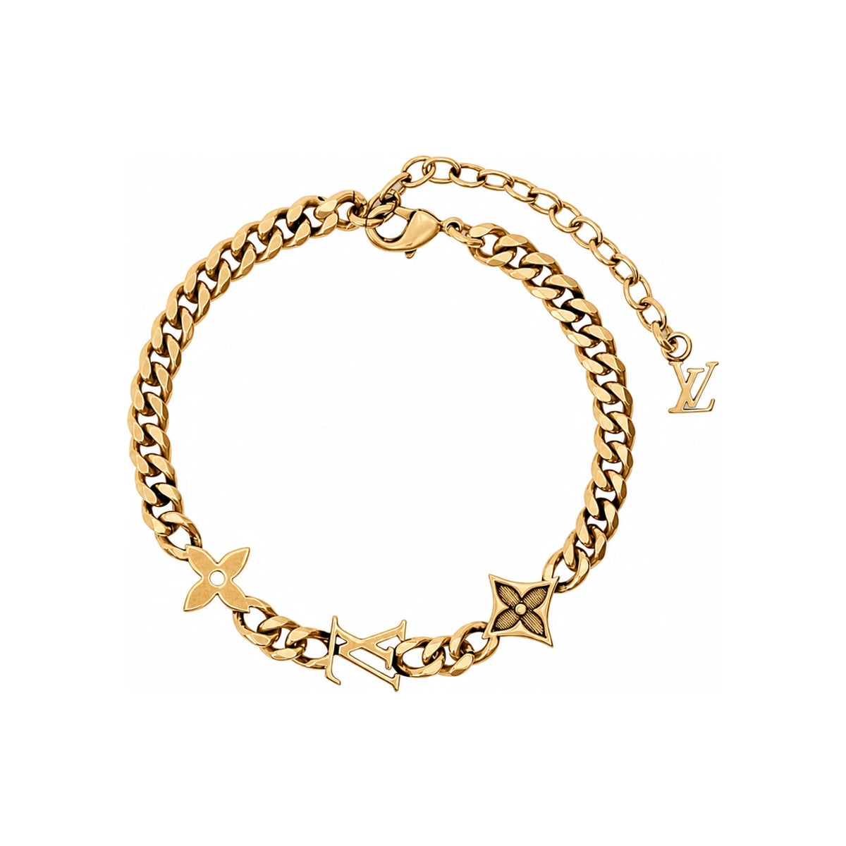 Louis Vuitton Monogram Row Bracelet Brown Coated Canvas 23cm M03752