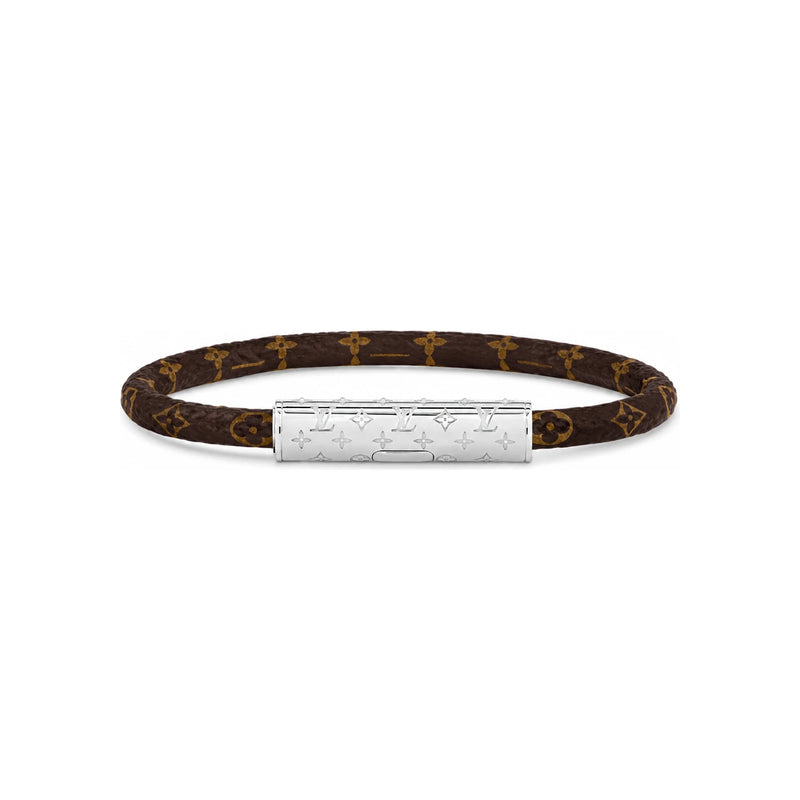 Louis Vuitton LV Confidential Bracelet Leather Silver-Tone Mens