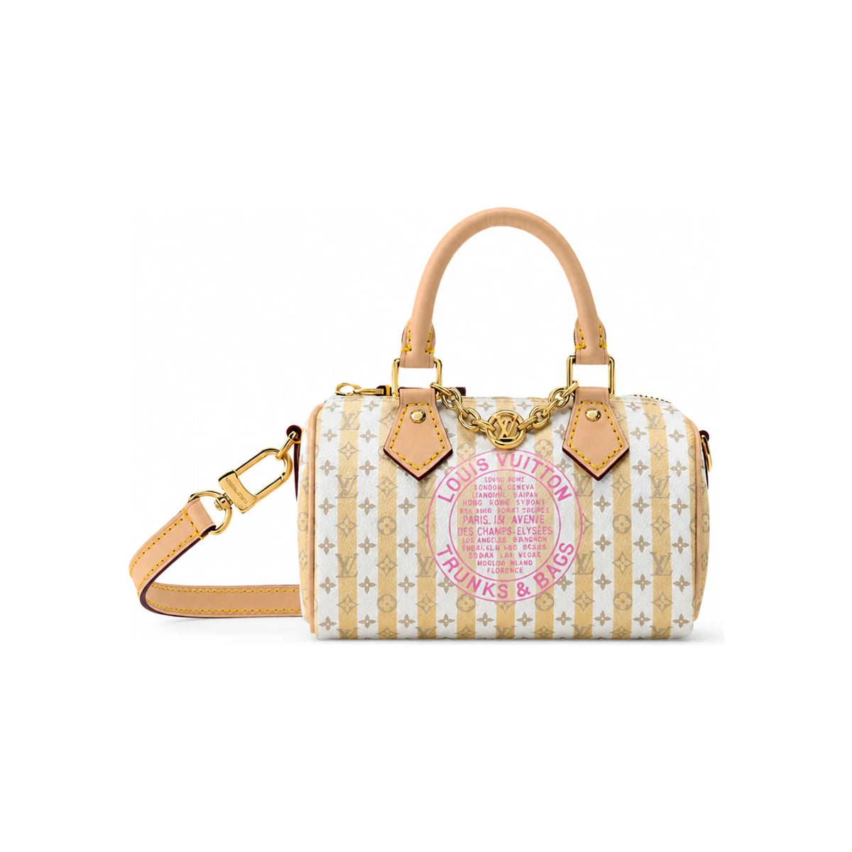 Louis Vuitton Nano Speedy LV Stamp Banana Tote Bag