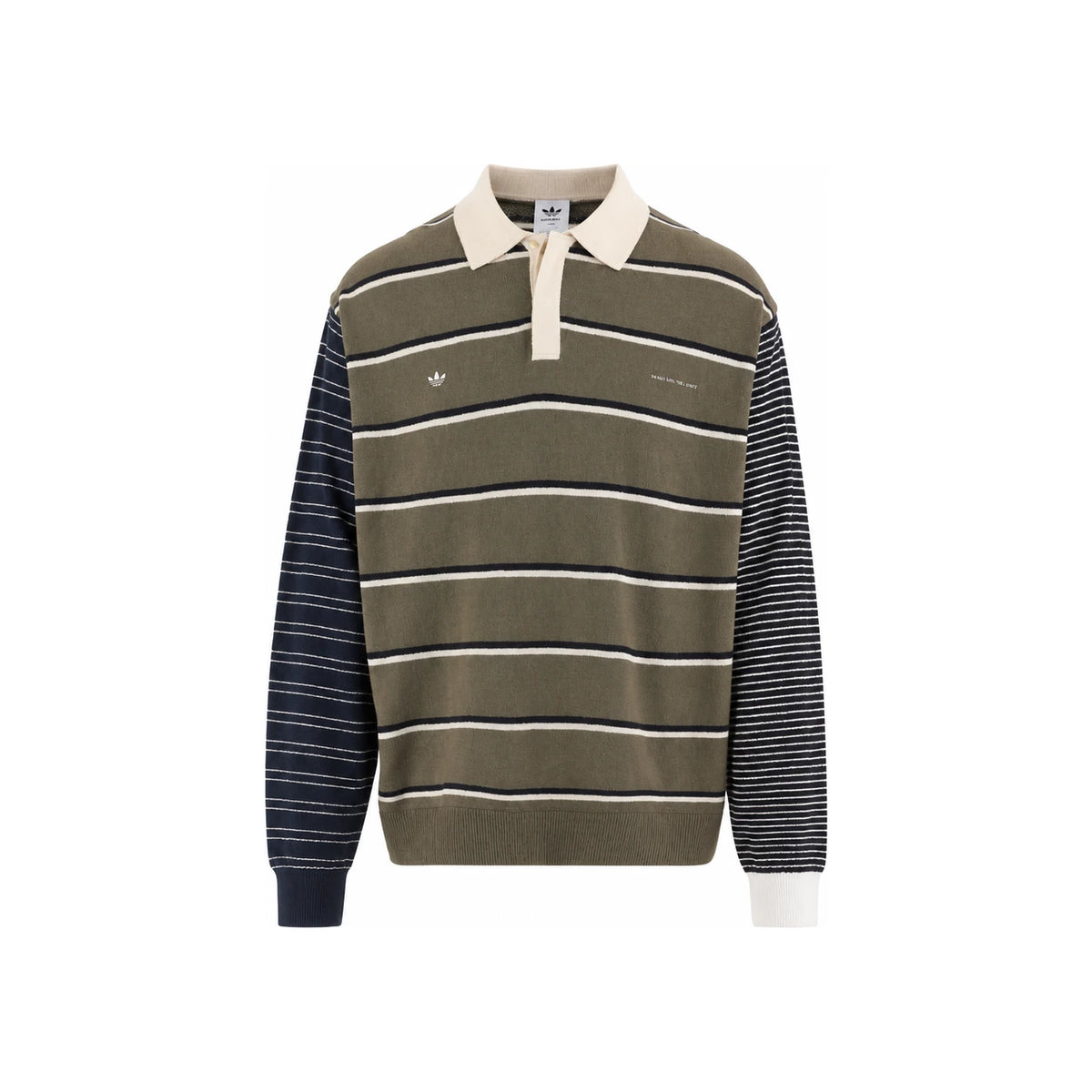 Adidas Olive Strata Rugby Polo Long Sleeve T-Shirt KS1343