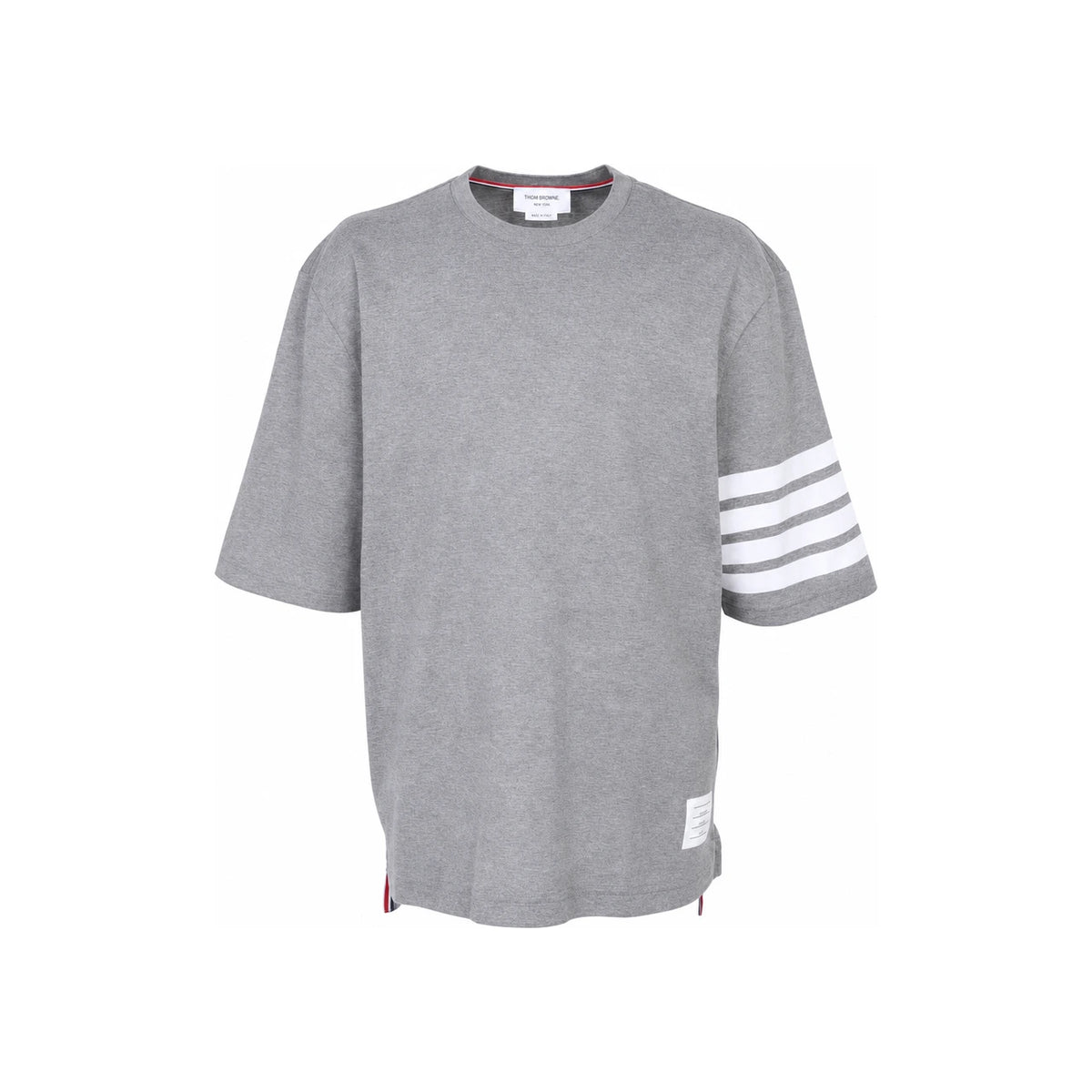 THOM BROWNE Grey Diagonal Stripe Jersey Short Sleeve T-Shirt