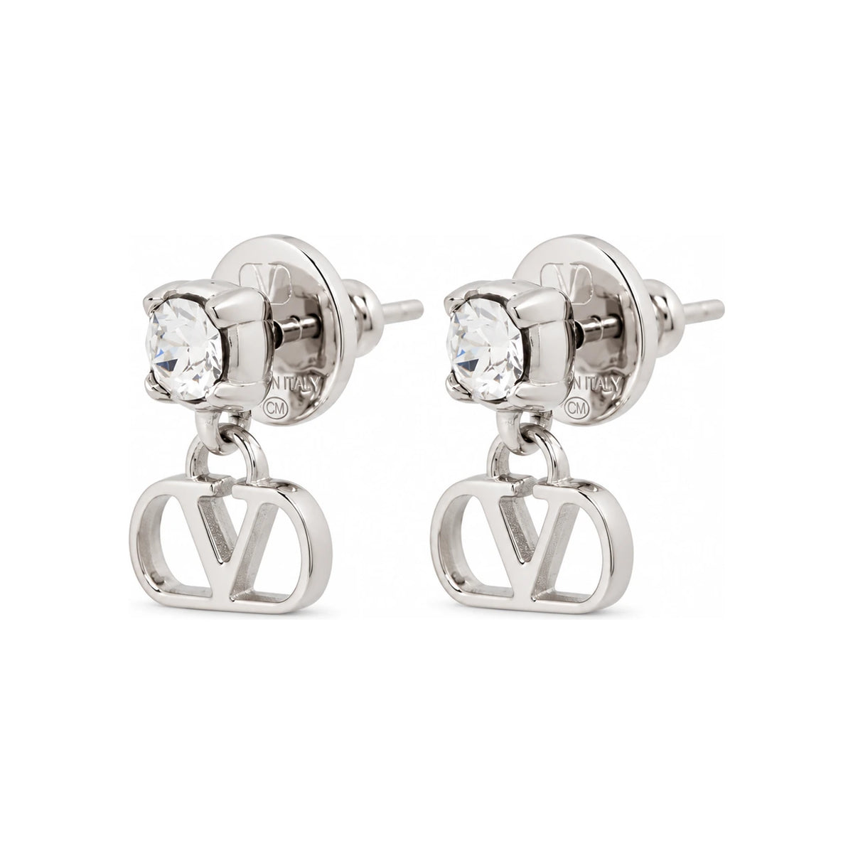 VALENTINO V-Logo Crystal Drop Earrings for Women